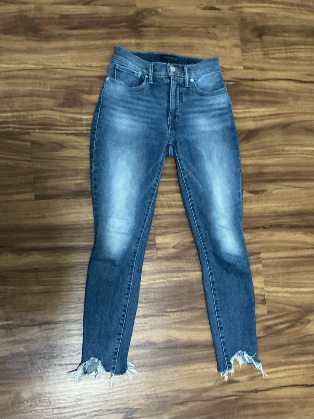 Lucky Brand Faded Blue Skinny Jeans with Raw Hem